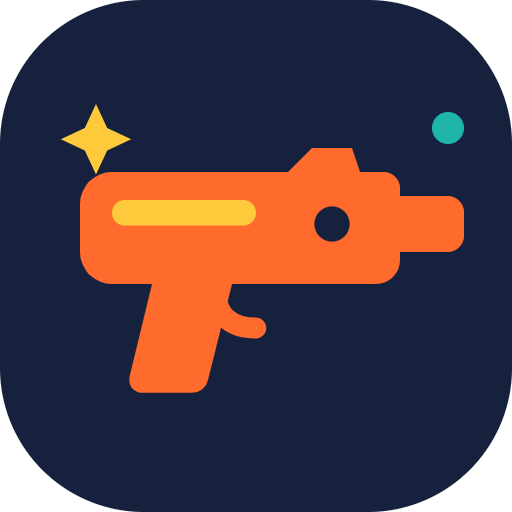 MyToyGun logo — orange toy blaster on navy